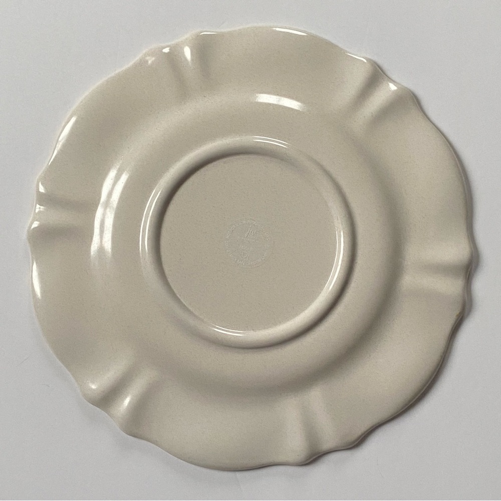 Melamine Dinner Plates 11” Set Of 4 Jai Wei green yellow and white striped EUC - Picture 9 of 16